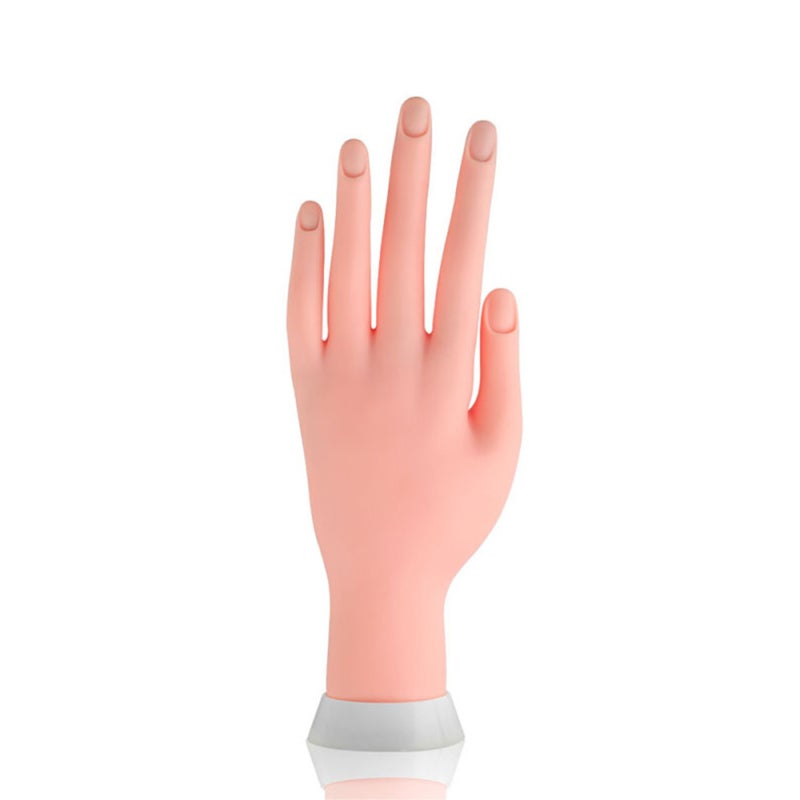 Nail Practice Hand: Beige PVC Soft Glue Flexible Fingers - Professional Manicure Training Tool for Manicure Lovers, Manicurists and Nail Art Beginners - Image 1