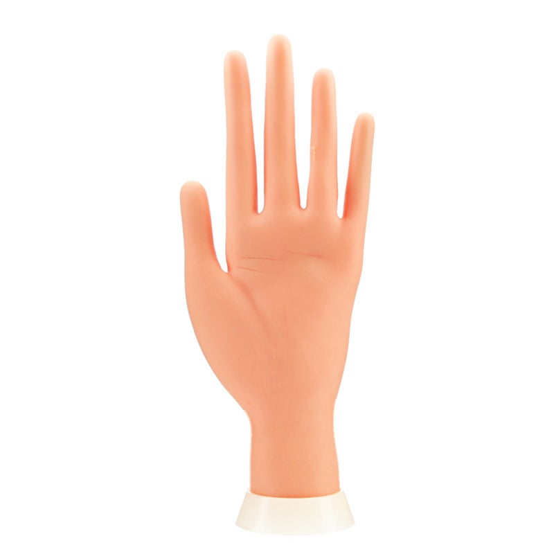 Nail Practice Hand: Beige PVC Soft Glue Flexible Fingers - Professional Manicure Training Tool for Manicure Lovers, Manicurists and Nail Art Beginners - Image 4