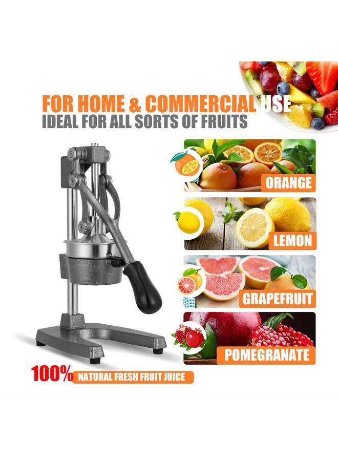 Gowintech Commercial Heavy Duty Cast Iron Hand Press Manual Orange Citrus Lemon Lime Grapefruit Fruit Juice Squeezer Machine Grey - Image 4