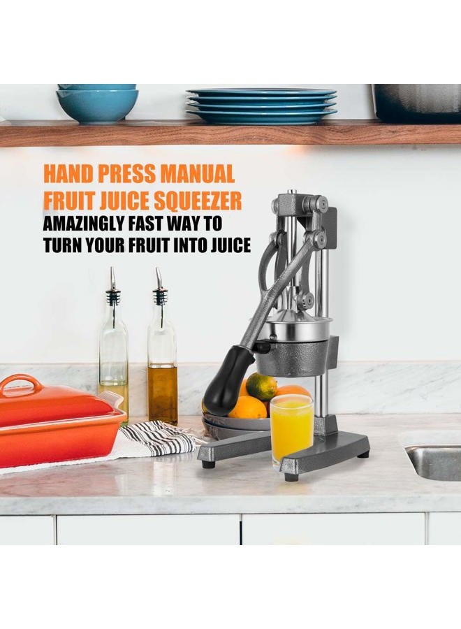 Gowintech Commercial Heavy Duty Cast Iron Hand Press Manual Orange Citrus Lemon Lime Grapefruit Fruit Juice Squeezer Machine Grey - Image 2