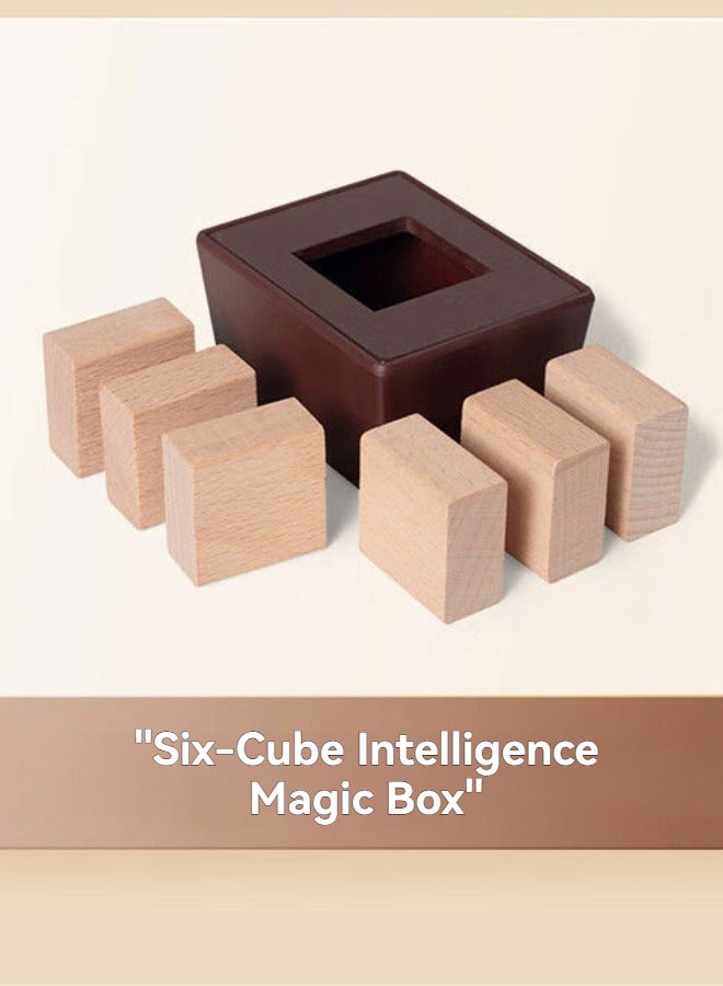 شبيلي لعبة صندوق السحر الخشبي - تحدي المكعبات لتحفيز التفكير المنطقي والتخيل المكاني - لعبة تعليمية ممتعة للأطفال الصغار والأولاد والبنات - Image 2