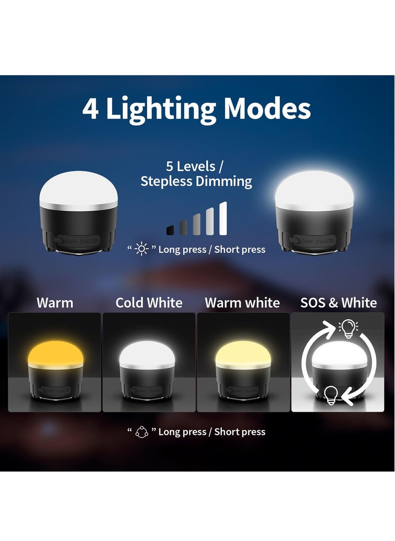 Generic Rechargeable LED Camping Lantern 1000LM,Portable Tent Lights with RGB Color,IP65 Waterproof Camping Lights,Magnetic Base,4000mAH Emergency Hanging Light for Power Outages, Hiking, Tent, Outdoor, Home  - Image 3