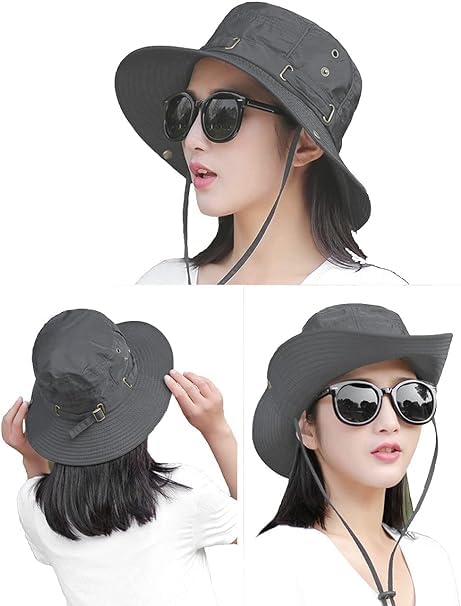 Alexvyan Polyester Grey Round Crown Hat Sun Visor Hats For Men Wide Brim Summer Cap For Boys Uv Protection Breathable Casual Beach Hat, Safari Hat Sun Protection Cap For Gents, One Size - Image 4