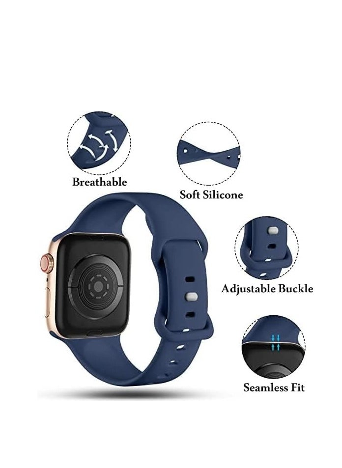 Generic - Bands Compatible with Apple Watch 49mm 45mm 44mm 42mm Replacement Soft Silicone Strap for iWatch Series Ultra 8/7/6/5/4/3/2/1 SE - Image 1