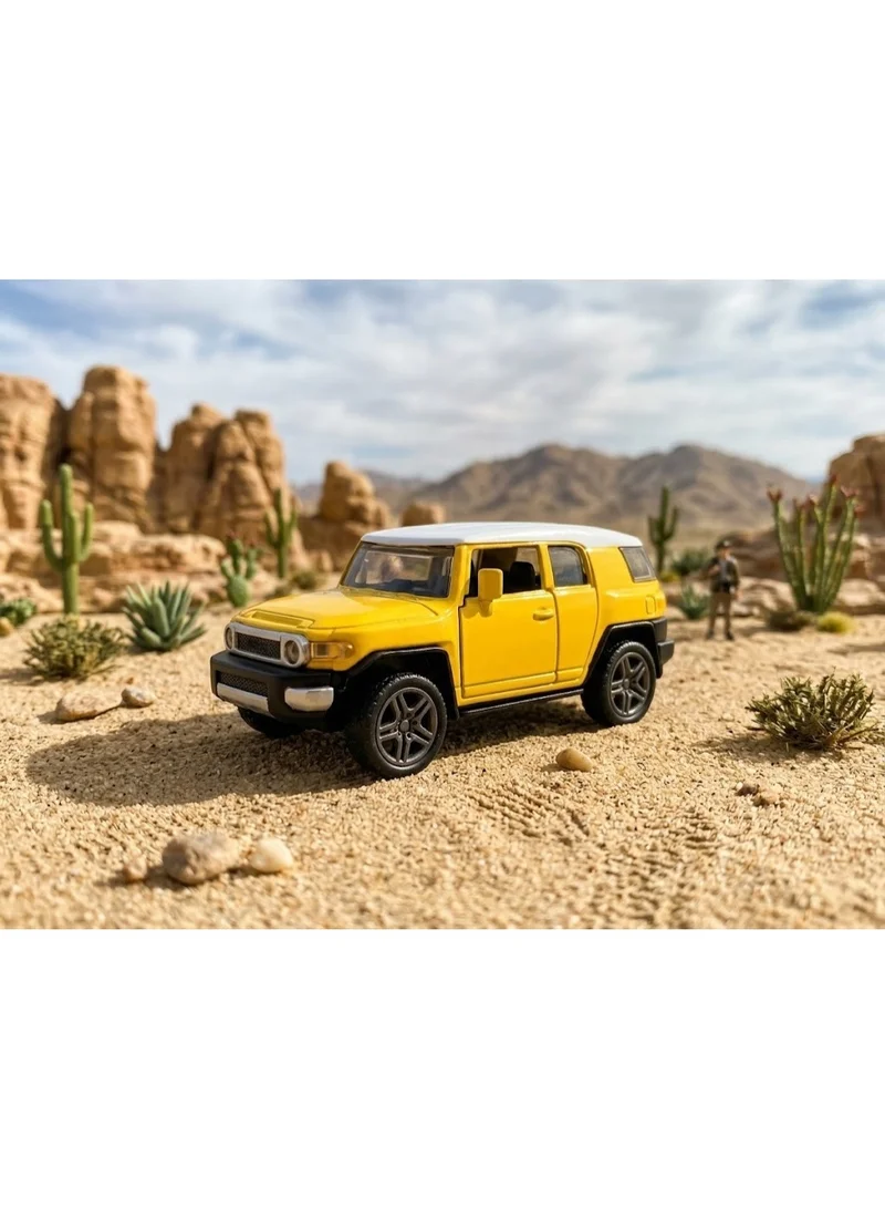 تولي سيارة CRUISER معدنية مصبوبة بالقوالب (Die-cast) تعمل بنظام السحب للخلف، مزودة بالموسيقى والأضواء وأبواب يدوية الفتح، باللون الأصفر، بحجم عبوة 15.8 × 6 × 6.8 سم.