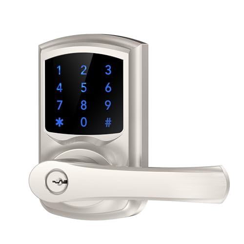 HIDALIFE Keyless Entry Door Lock, Electronic Keypad Door-Lock with Handle, Touchscreen, Auto-Locking, Anti-peep Password, Easy to Install for Front Door, Home, Office, Satin Nickel - Image 1