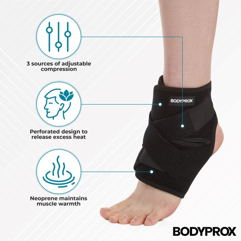 Bodyprox Ankle Support Brace, Breathable Adjustable Wrap, 1 Pack | For Men & Women, Flexible Compression for Sports, Workouts, and Daily Use - Image 3