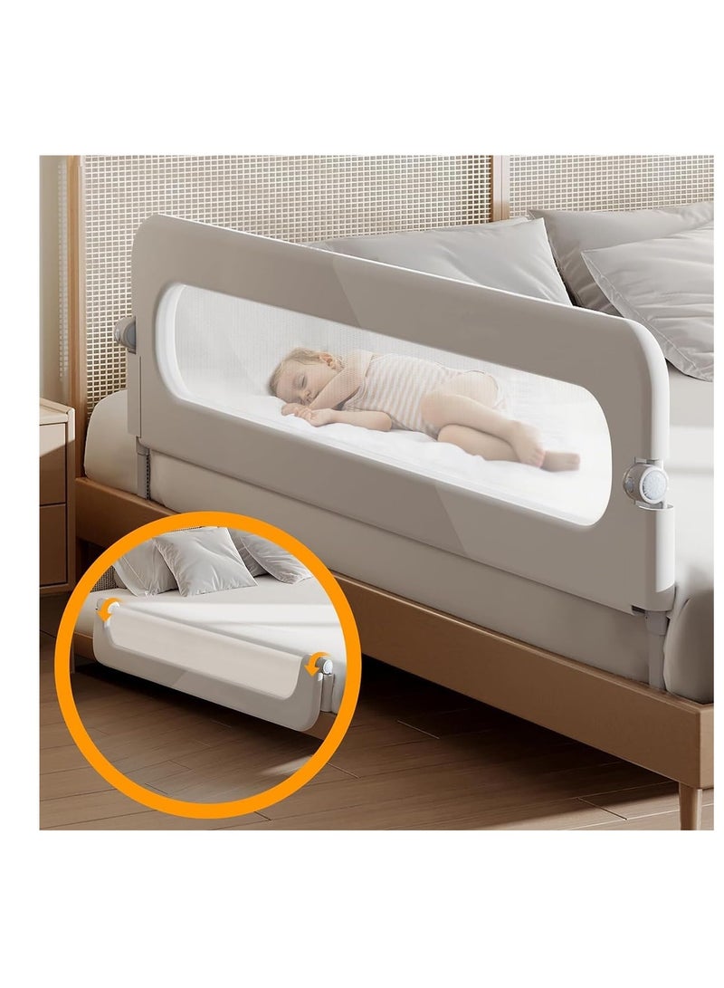 Foldable Crib Bed Rail Guard Upgraded Child Guardrail,Adjustable Heights & Foldable Portable Bedrail Extra Tall Child Safety Side Railing Guards for Kids (200cm)  - Image 1