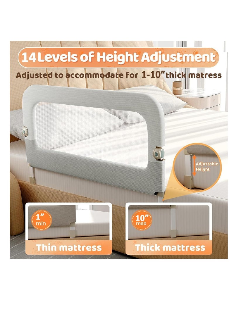 Foldable Crib Bed Rail Guard Upgraded Child Guardrail,Adjustable Heights & Foldable Portable Bedrail Extra Tall Child Safety Side Railing Guards for Kids (200cm)  - Image 5