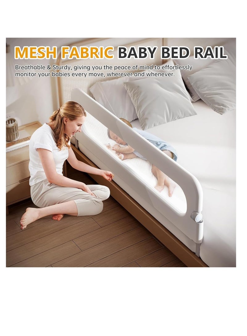 Foldable Crib Bed Rail Guard Upgraded Child Guardrail,Adjustable Heights & Foldable Portable Bedrail Extra Tall Child Safety Side Railing Guards for Kids (200cm)  - Image 4