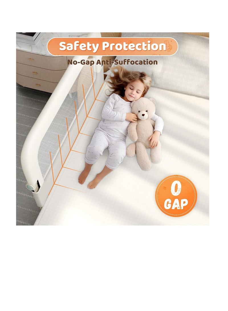 Foldable Crib Bed Rail Guard Upgraded Child Guardrail,Adjustable Heights & Foldable Portable Bedrail Extra Tall Child Safety Side Railing Guards for Kids (200cm)  - Image 2