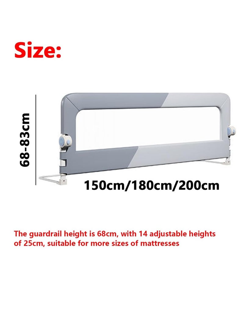 Foldable Crib Bed Rail Guard Upgraded Child Guardrail,Adjustable Heights & Foldable Portable Bedrail Extra Tall Child Safety Side Railing Guards for Kids (200cm)  - Image 3