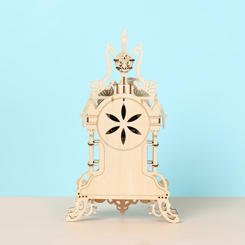 Wooden Clock Tower 3D Puzzle Ornament Children'S Educational Toy Indoor Wooden Decoration Three-Dimensional Creative Puzzle - Image 3
