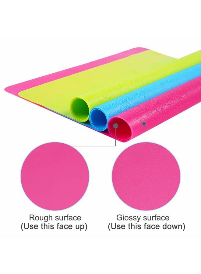 TDHDIKE 3 Pack Silicone mat Large Silicone Sheets for Crafts, Liquid, Resin Jewelry Casting Molds Mat, Silicone Placemat 15.7” x 11.8” (Blue & Rose Red & Green) - Image 2