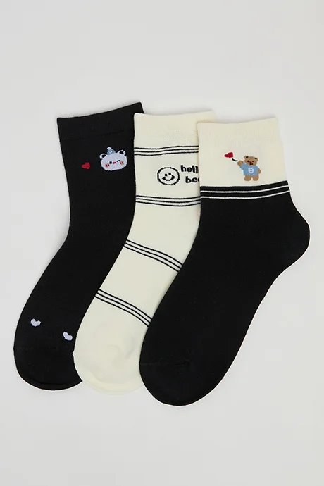 أر أند بي 3 Pack Patterned Crew Socks
