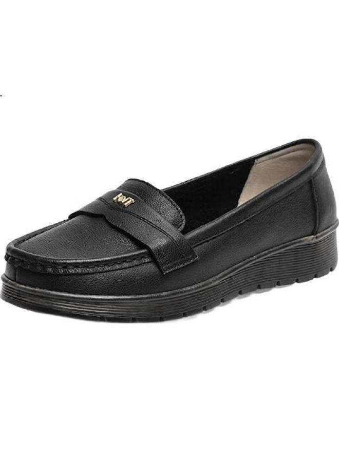 Red Dragonfly Mom Shoes Spring Summer Casual Slip-On Middle-Aged And Elderly Soft Bottom Women'S Single Shoes Loafers Wtb24586 Black Size 38 - Image 1