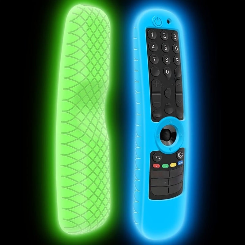 Silicone Protective Cover For LG AN MR21GA AN MR21GC MR2GA MR2GN 2021 Remote Control Shockproof Soft Comfortable Grip Protector Fluorescent Blue - Image 5