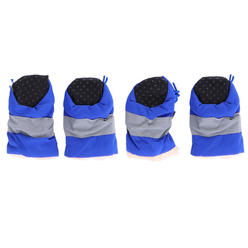 4pcs Anti-skid Pet Shoe Rain Boots Dog Foot Cover Thick Plush Dog Boots Sole Pet Shoes ( Size 1） - Image 1
