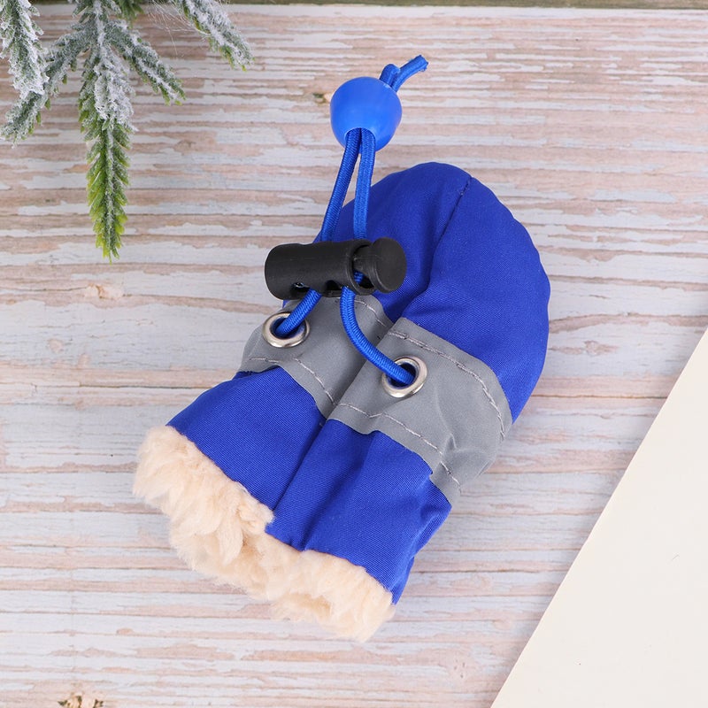 4pcs Anti-skid Pet Shoe Rain Boots Dog Foot Cover Thick Plush Dog Boots Sole Pet Shoes ( Size 1） - Image 5
