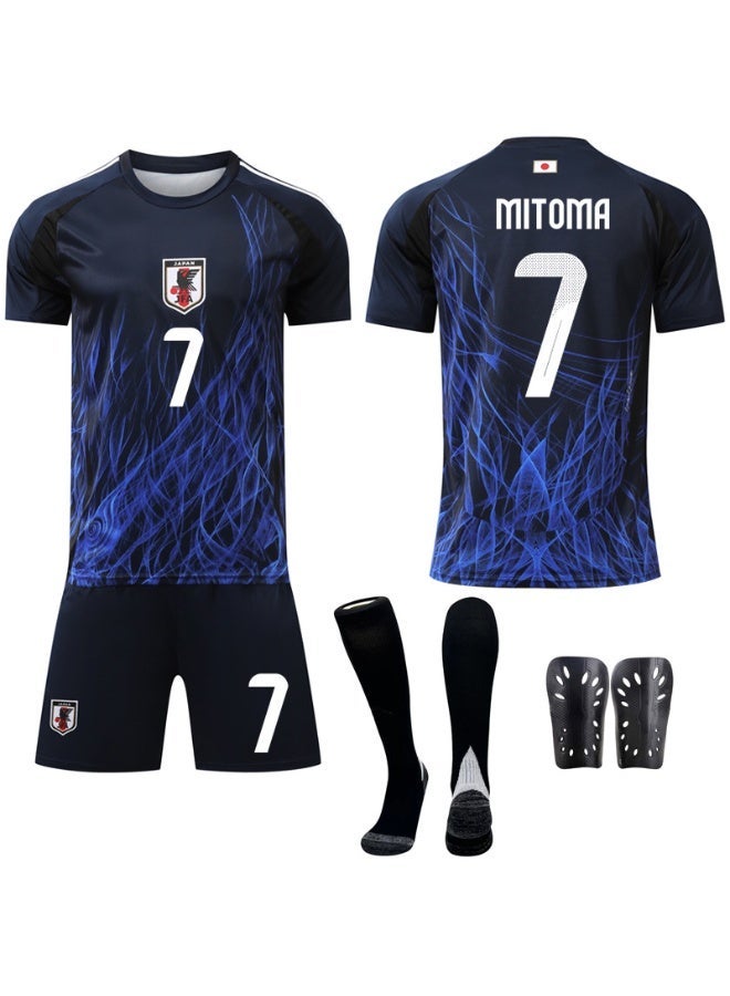 Japanese football jerseys and shorts sets, breathable and quick-drying sports uniforms, football team jerseys, men's and women's youth teams, multiple sizes and colors, for training, matches and street wear - Image 1