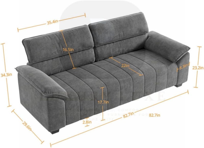 Luxury Luxe Comfy 3-Seater Sofa Couch - Image 2