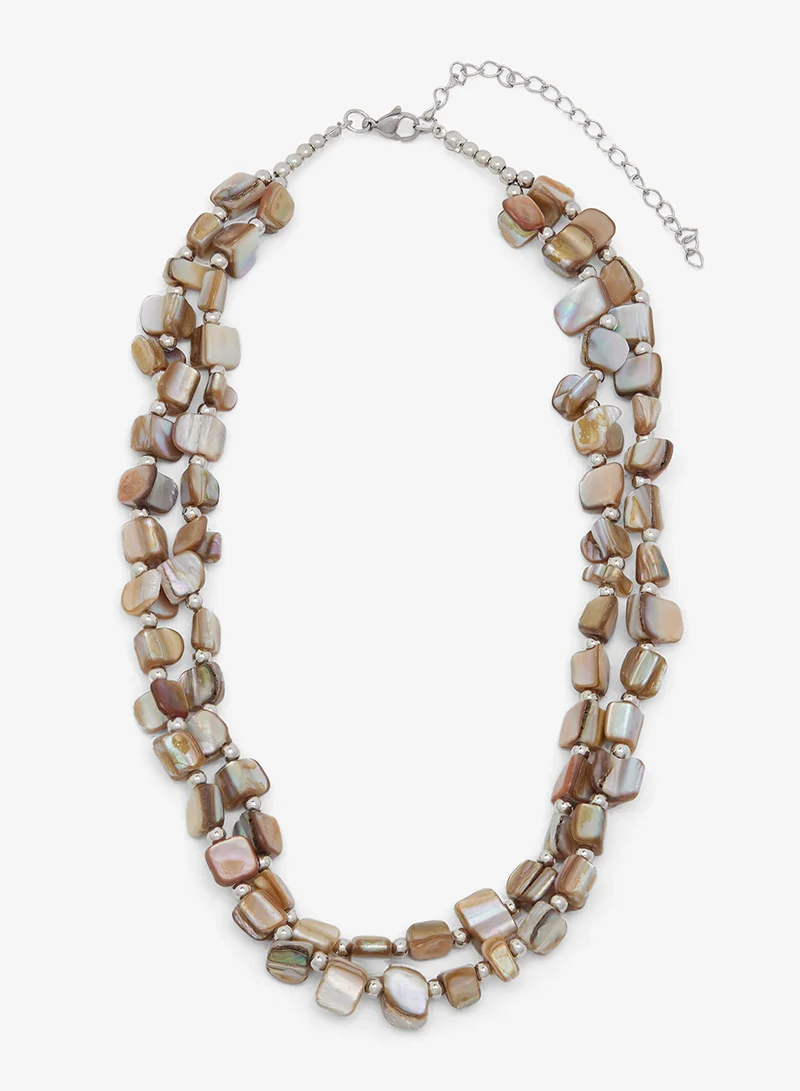 ايلا Stone Beaded Double Layered Necklace