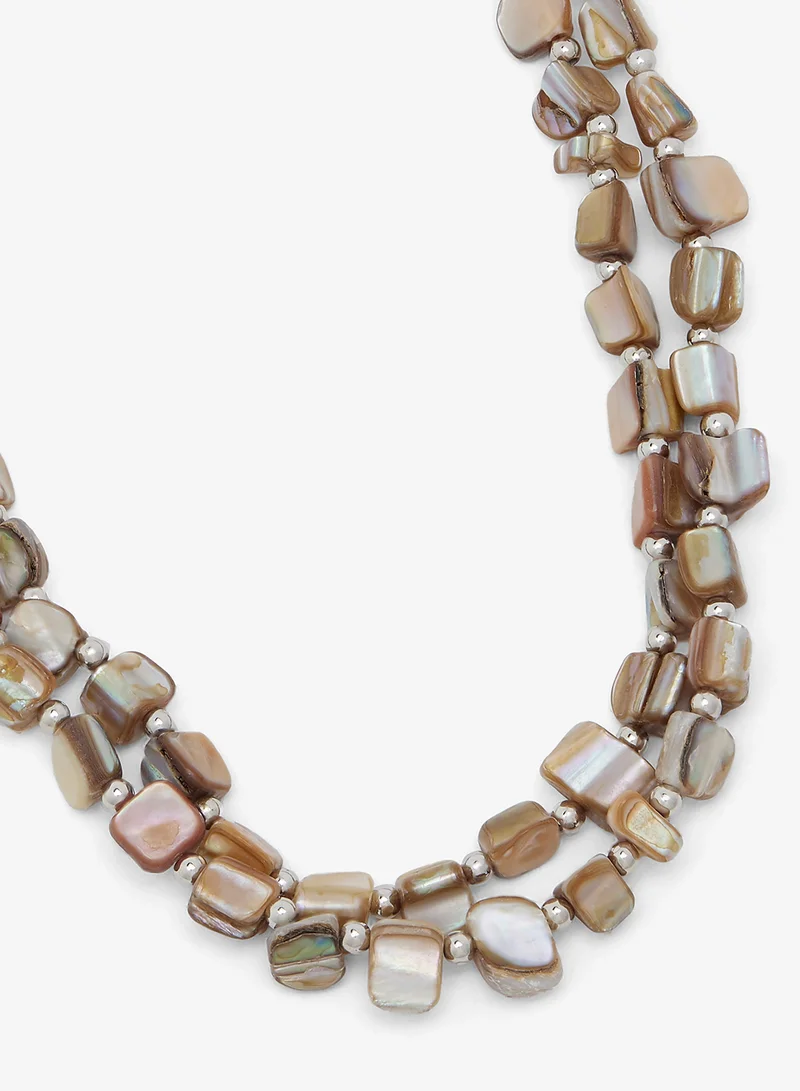 ايلا Stone Beaded Double Layered Necklace