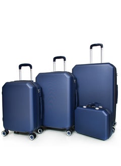 MORANO 4-Piece Morano Luggage Trolley Set Navy Blue Sizes 28''/24''/20''/14'' Inch  - Image 1