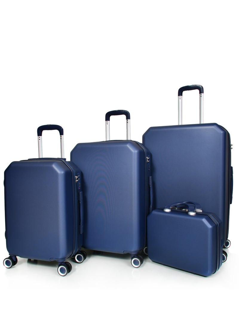 MORANO 4-Piece Morano Luggage Trolley Set Navy Blue Sizes 28''/24''/20''/14'' Inch - Image 1