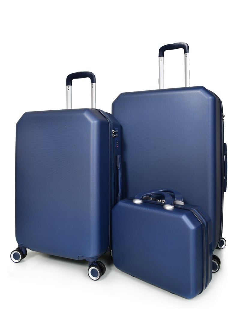 MORANO 4-Piece Morano Luggage Trolley Set Navy Blue Sizes 28''/24''/20''/14'' Inch - Image 2