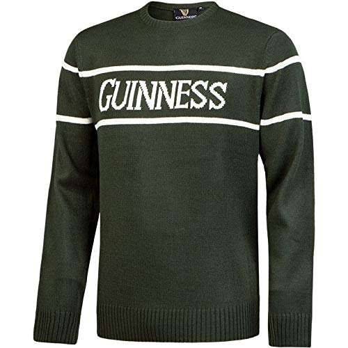 GUINNESS Official Guinness Men's Knit Jumper With White Guinness Text, Bottle Green, XLarge - Image 3