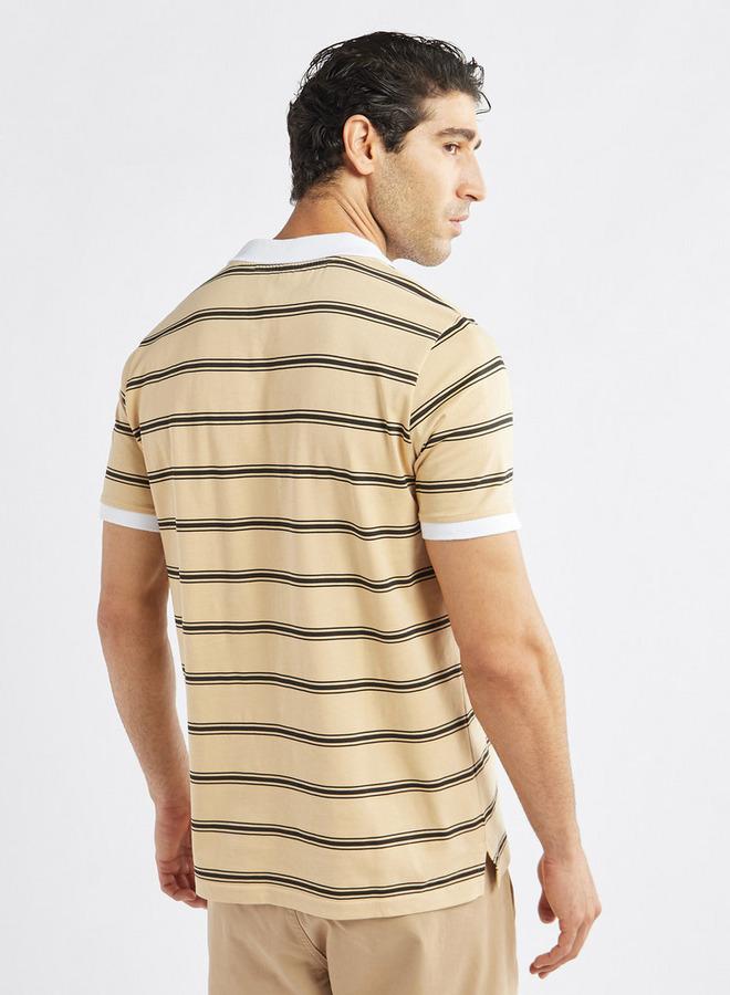 Splash FAV Striped Polo T-shirt with Short Sleeves - Image 3