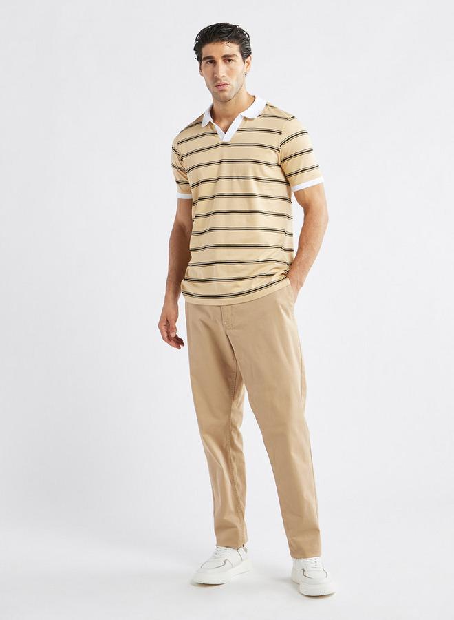 Splash FAV Striped Polo T-shirt with Short Sleeves - Image 2