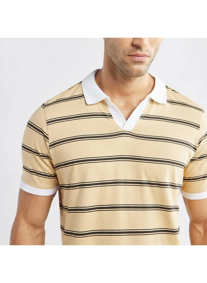 Splash FAV Striped Polo T-shirt with Short Sleeves