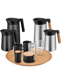 WMF Kineo Water Carafe 1 Litre Wide Mouth Removable Strainer Fits Drinks Compartment Standard Refrigerator Splash and Drip Free Pouring Heat Resistant Glass Wooden Handle  - Image 4