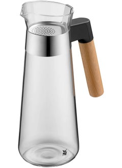 WMF Kineo Water Carafe 1 Litre Wide Mouth Removable Strainer Fits Drinks Compartment Standard Refrigerator Splash and Drip Free Pouring Heat Resistant Glass Wooden Handle  - Image 5
