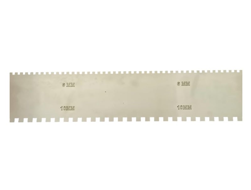 MD Style Notch Metal Trowel For Fixing Tiles Granite Marble 6MM 10MM 24x5 INCH - Image 1