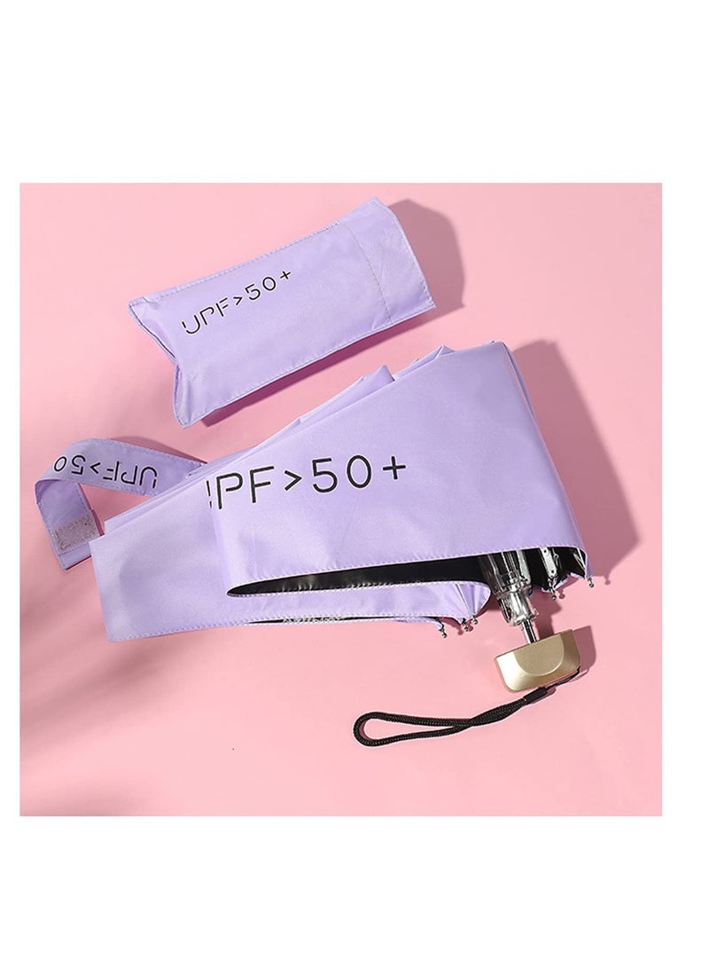 Folding Umbrellas Travel Pocket Umbrella Small Mini Umbrella Light Compact Design Perfect for Travel Lightweight Portable Parasol Outdoor Summer Sun Rain Umbrellas Windproof Water Repellent - Image 2