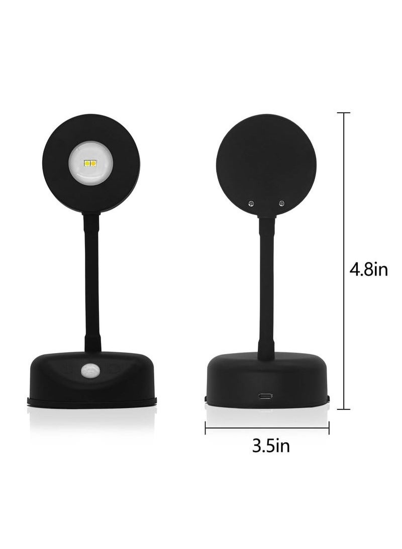 Motion Sensor Picture Light LED Cat-Eye Bulb Wall Sconce, Stick on Display Accent Lighting Dimmable 360° Rotation Rechargeable for Paintings - Image 5