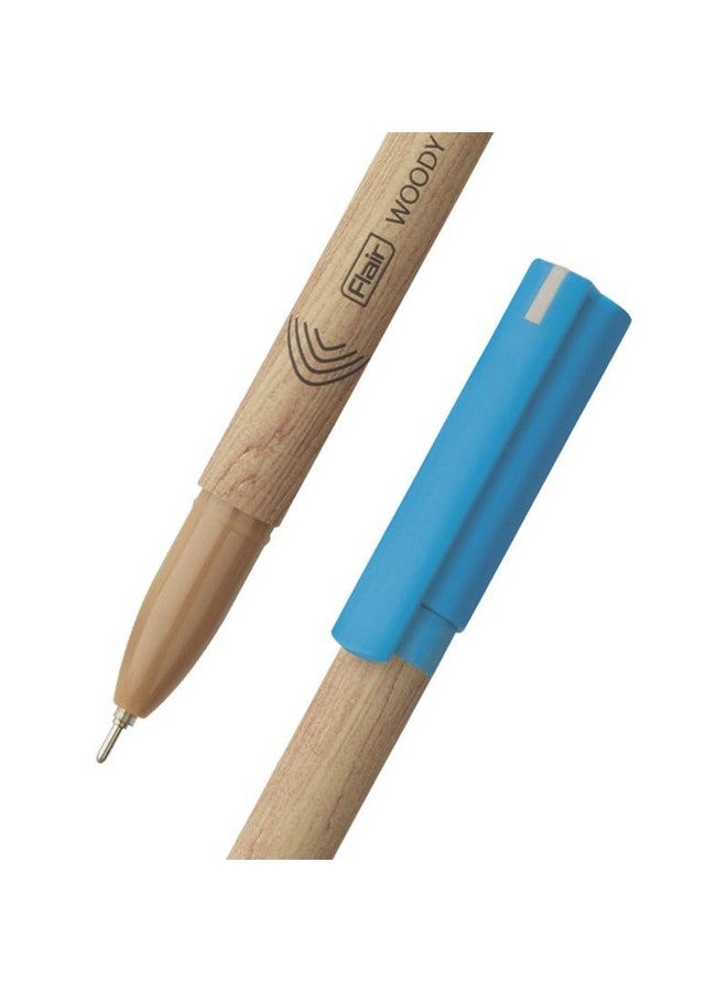 FLAIR Woody 0.7mm Ball Pen Box Pack | Attractive Woody Design | Smooth Ink Flow System With Low-Viscosity Ink | Smudge Free Writing | Blue Ink, Pack of 10 Pens - Image 4
