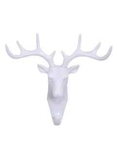 NIBEMINENT Deer Head Wall Hook White 17 x 18centimeter 