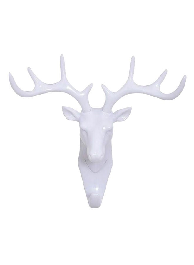 NIBEMINENT Deer Head Wall Hook White 17 x 18centimeter 