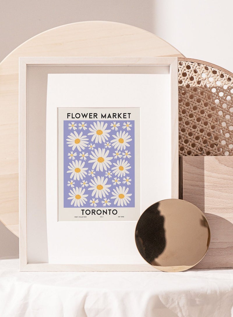 Boomah Accessories Flower Market Toronto Colorful Botanical Art Poster with Frame 30x40cm 