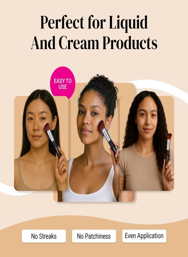Keshima Liquid Blush Brush by Keshima - Dense yet Soft Synthetic Face Makeup Brush for Liquid & Cream Blush, Contour & Bronzer - Blending & Buffing to an Airbrush Finish - Image 4
