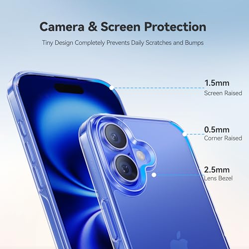 CASEKOO for iPhone 16 Plus Case Crystal Clear, [12FT Military-Grade Protection][Never Yellow Technology] Transparent Slim Cover Women Men for iPhone 16 Plus Phone Case 6.7 inch, Clear - Image 4