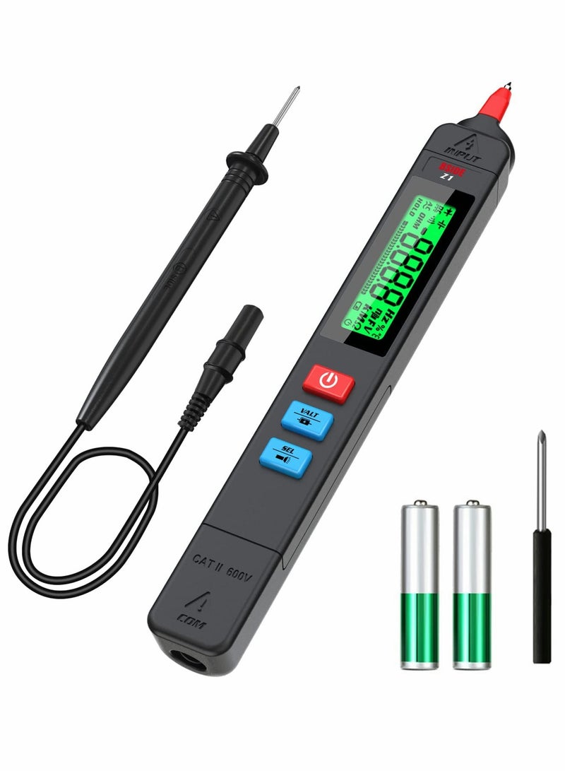 Digital Multimeter Pen, 3-Results Display Portable Smart Auto Range Voltmeter Resistance Continuity Frequency V-Alert Live Check AC/DC Voltage Tester with Flashlight - Image 1