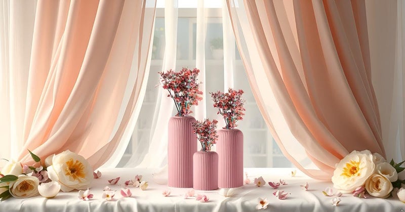 Lasaki Evelyn Pink Ceramic Vase - Set of 3 | Decorative Vase for Pampas Grass, Dried & Artificial Flowers | Centrepiece & Showpiece for Home Decor, Living Room, Bookshelf & Tabletop Styling - Image 3