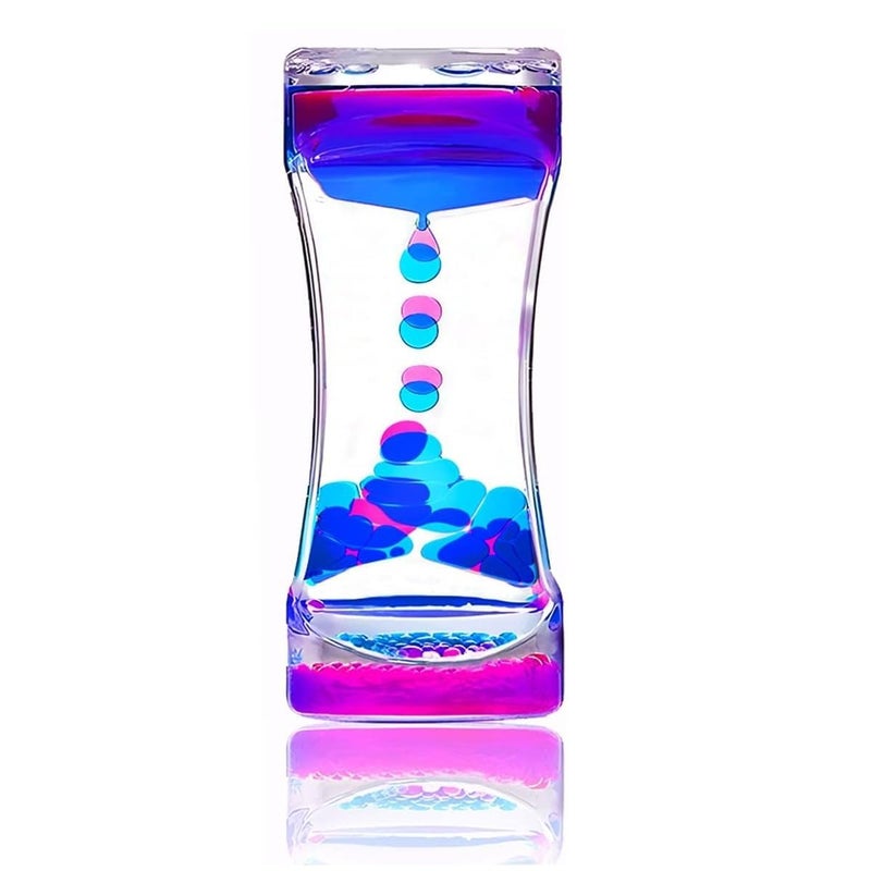DOZERA Hourglass Liquid Motion Bubbler Timer Colorful Oil Drop Water Timers for Children Activity Calm Relaxing Stress Relief Autism Desk Toys and Home Ornament Showpieces Mixcolor Pack of 1