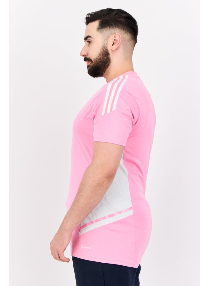 Adidas - Men Sportswear Fit Brand Logo Training T-Shirt, Pink - Image 1