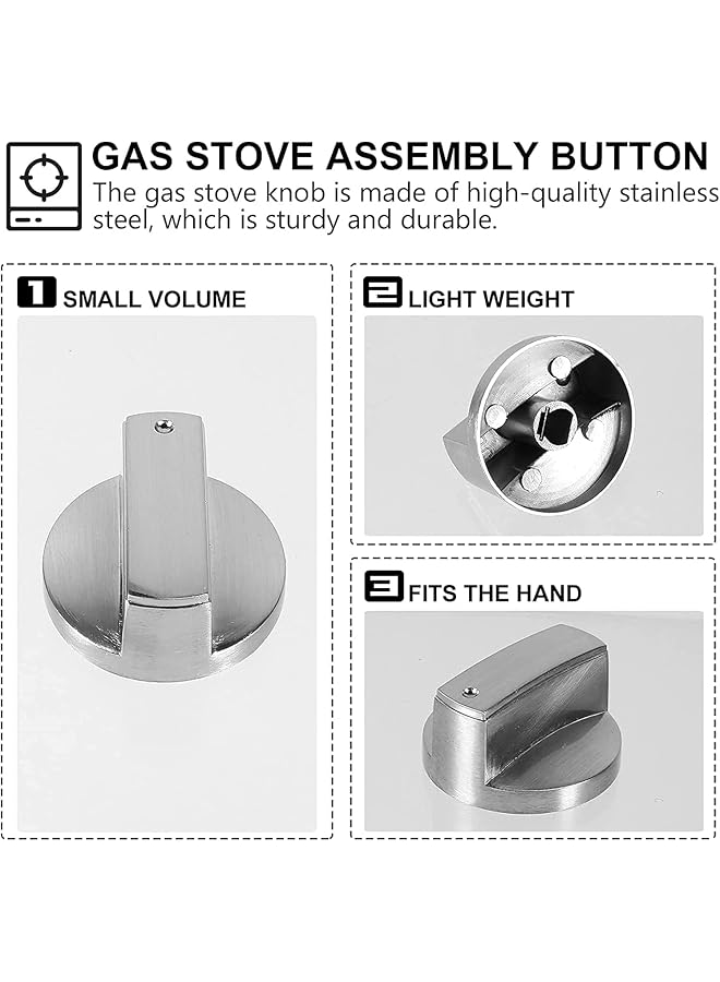 erorex 4 Pcs Gas Stove Knob Round Gas Stove Knob Stainless Steel Oven Knob 6Mm Gas Stove Knob Safe And Durable Easy To Use Fits 6Mm Shaft Can Be Used For Gas Stove Oven Microwave - Image 4
